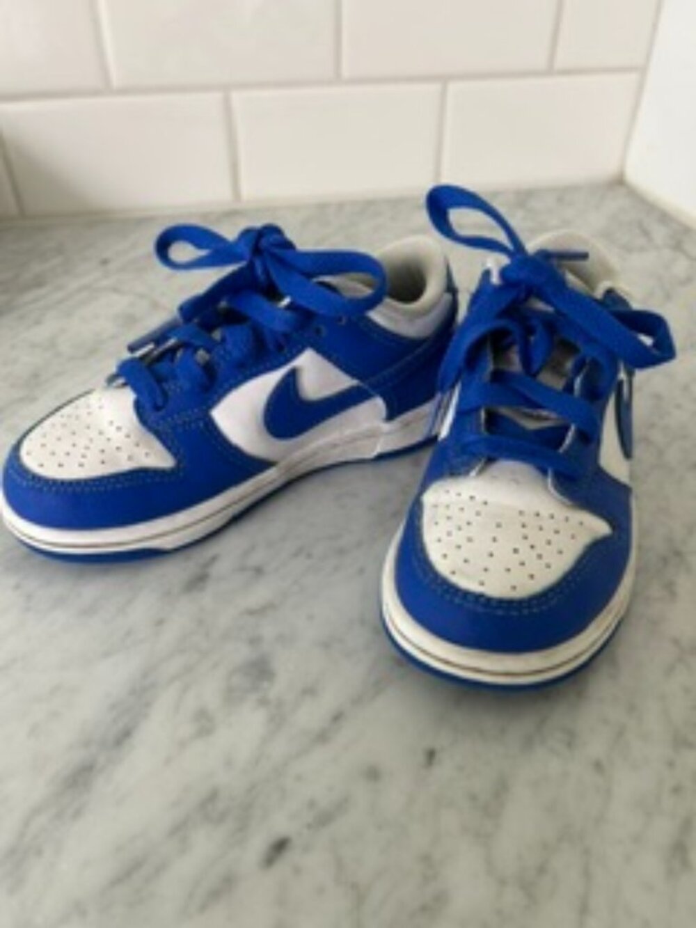 Nike Royal Blue/White Kids' Dunk Low Basketball Sneaker Size 10.5M Toddler